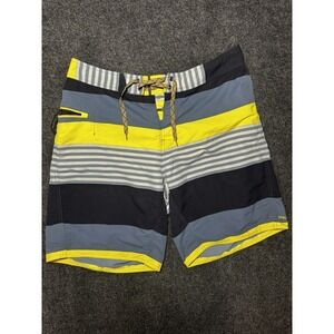 Patagonia WaveFarer Board Shorts Mens Size 36 Swim Trunk Surf Blue Striped
